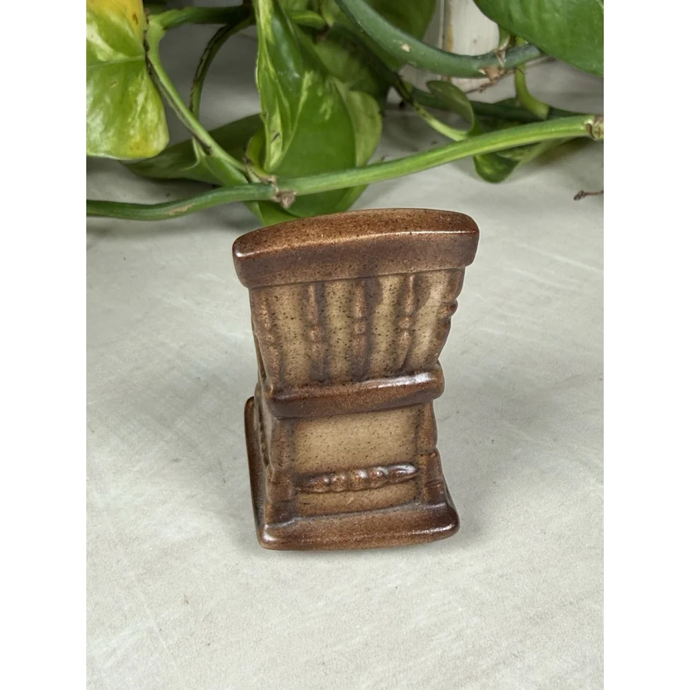 Vintage Brown Rocking Chair Toothpick Holder Unique Grannycore Grandma 2.25”